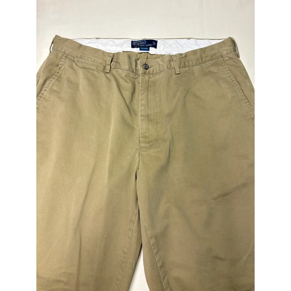 Vintage Polo Ralph Lauren Mens Classic Chino‎ Pants 38/32 Cotton Khaki Casual